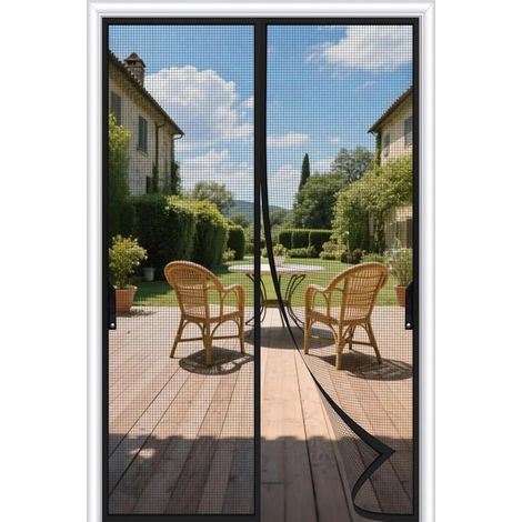 Porte moustiquaire magnétique 32x80 pouces - Filet 34x81 fibre verre renforcée - Anti-déchirure enfants animaux (1/5)