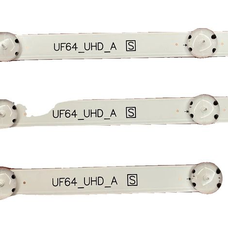 Striscia LED, 3 pezzi, 8 LED, 850 mm, compatibile con la serie UF64UHDA, personalizzabile (1/5)