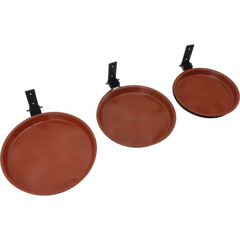 Wandmontierter Vogelfutterspender und Vogelbad für Bäume, Schale mit stabilem Metallring für Terrasse und Garten, Set mit 3 Töpfen und 3 Halterungen (1/5)