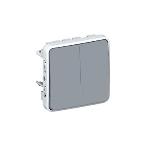 Legrand 069525 - Deviatore doppio prog Plexo modulare Grigio - 10 Ax