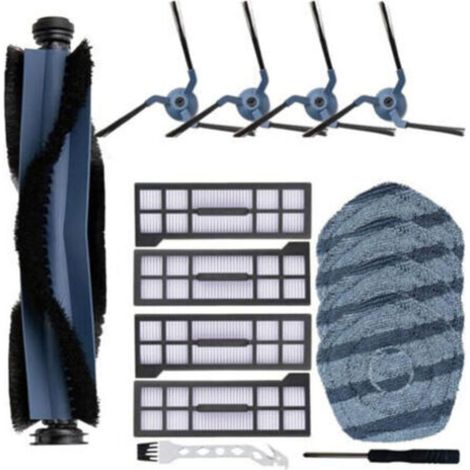 (15 Pieces) X10 Pro Replacement Compatibles, Accessory Kit, 1 Roller Brush, 4 Side Brushes, 4 HEPA Filters, 4 Mop Pads, 1 Cleaning Brush and 1 Screwdriver