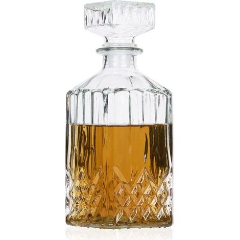 Classic glass decanter for whisky, cognac, liqueur - whisky carafe - whisky bottle - approx. 800 ml