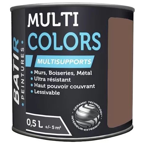 Peintures BÂTIR Multi Colors Mat Poudré Acajou tendre 0,5 L (1/2)