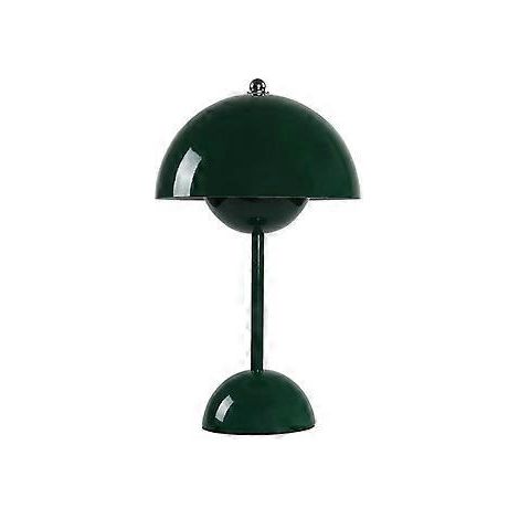 Wiederaufladbare LED-Tischleuchte mit Touch-Schalter, Blumenknospen- und Pilzdesign, Wohnzimmerdekoration, Schreibtischlampe (Dunkelgrün)