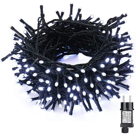 Guirlande Lumineuse Sapin de Noel Blanc Froid 20M 200 LED Lumiere Sapin de Noel, Electrique, 8 Modes, Fonction Memoire Minuteur, Etanche pour Decoration Exterieur et Interieur (1/5)