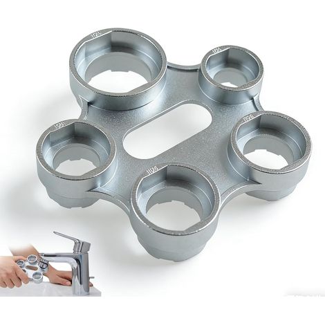 Clé Universelle pour Aérateur et Mousseur Caché, 10 Tailles de Clé de Montage et Démontage, Compatible avec Robinet M16/M18/M22/M24/M28 - Outil pour l'Entretien de Robinetterie (1/5)