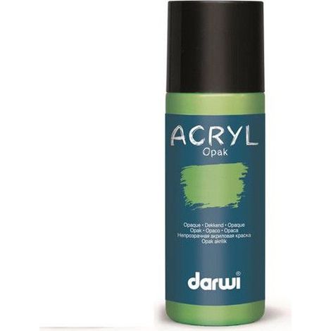 Peinture acrylique - Vert clair - Tous supports - Opaque - Indélébile - Darwi - 80ml (1/2)
