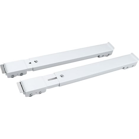 2pcs socle mobile lavatrice extensible fer blanc 16 roulettes silence forte capacité charge avec frein chariot lave-linge pour meuble (1/5)