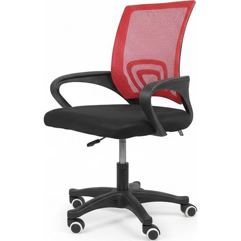 Poltrona Ergonomica Sedia Ufficio Studio 60x51x84/94 cm rosso