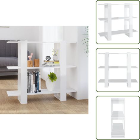 Spazio - vidaXL Libreria/Divisorio Bianco Lucido 100x30x87 cm - Organizzazione
