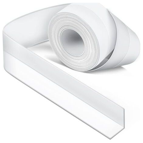 Joint Silicone Blanc Salle de Bain, Joint Salle de Baignoire, Ruban D'étanchéité, Anti-Moisissure et Imperméable, Ruban Adhésif doux Adapté à la Cuisine, les Toilettes, le Coin (1/4)