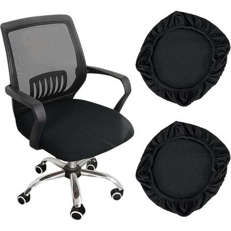 2 Housses de Chaise Élastiques, Housse Assise Chaise de Bureau, Housse Tabouret Pivotant, Couvre Chaise Salle a Manger,Housses de Siège de Chaise,Housse Chaise Bar Rond,Housse Coussin Chaise (1/5)