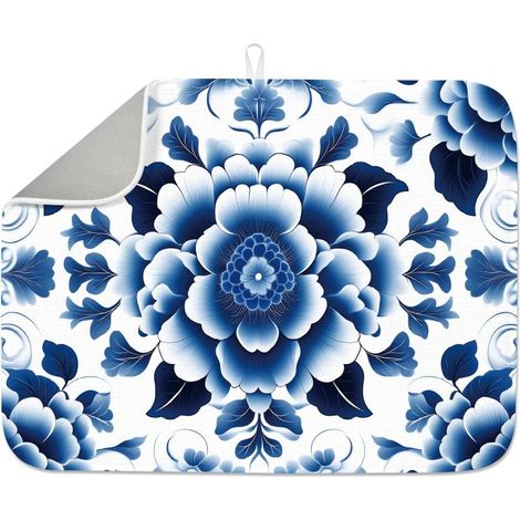 Tapis de séchage pour comptoir de cuisine, 45,7 x 61 cm, absorbant, antidérapant, séchage rapide, résistant à la chaleur, pour robinet de table, évier, bar à café, réfrigérateur (1/5)