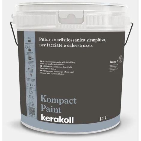 Pittura riempitiva e idrorepellente kompact paint 4 lt bianco