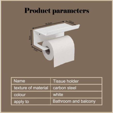 NALOOKAMIC  Porte Papier Toilette, Porte-serviettes en acier inoxydable pour téléphone portable,Support Papier Rouleau Derouleur Papier WC, Support Papier Toilettes avec Tablette pour Salle de Bain et (1/3)