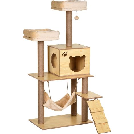 Arbre à Chats Design Contemporain Griffoirs Sisal Naturel Beige (1/5)