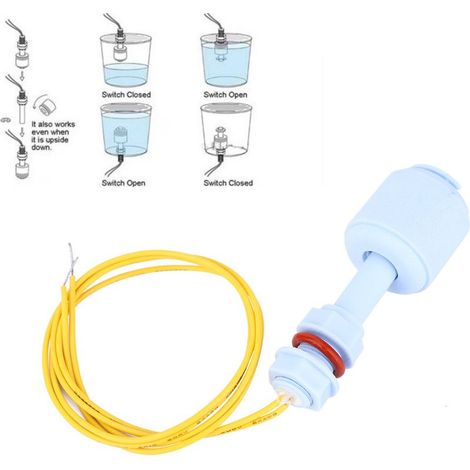 5 pièces interrupteur à flotteur plastique PP pour niveau d'eau réservoir piscine, capteur contrôleur liquide bleu P5210 (1/5)