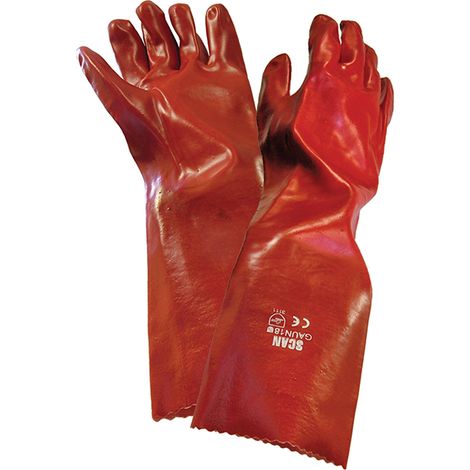 Scan PVC Gauntlet 45 cm (18 in) Cotton-Lined Chemical-Resistant Glove Model 5004-45