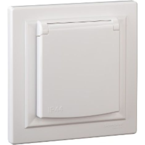 Asfora Enchufe individual con/sin 2P+PE IP44 para sistema de bastidor, blanco EPH2800621
