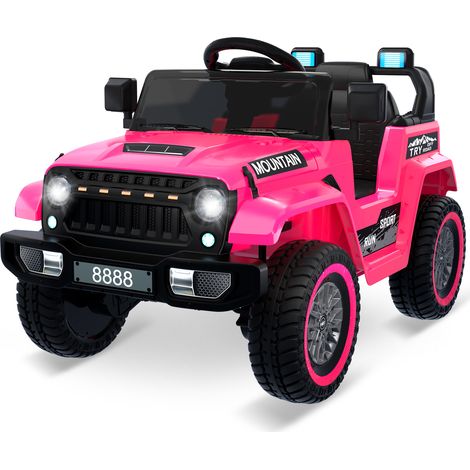 GARVEE Kinder Elektroauto 12V mit 2.4G Fernbedienung, 2x35W Motor, Musik über Bluetooth & USB, Sicherheitsgurt, Kinderfahrzeug ab 3 Jahren für Indoor & Outdoor, Rosa (1/5)