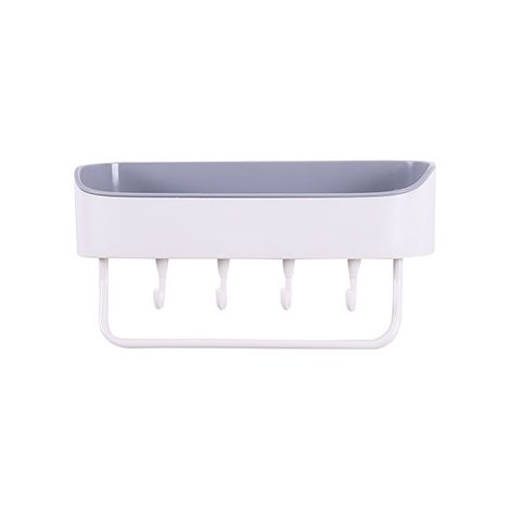 Support de salle de bain suspendu en plastique, poinçonnage gratuit, mur de maison, porte-serviettes de vanité de salle de bain(riz gris) (1/5)