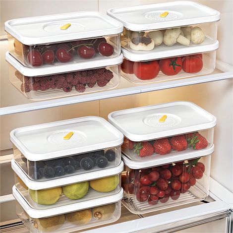 Boîte De Rangement Alimentaire - Plastique Blanc - 950 ml - Transparent Avec Fenêtre - Pour Cuisine Salle De Bain Chambre - 1 Pièce (1/5)