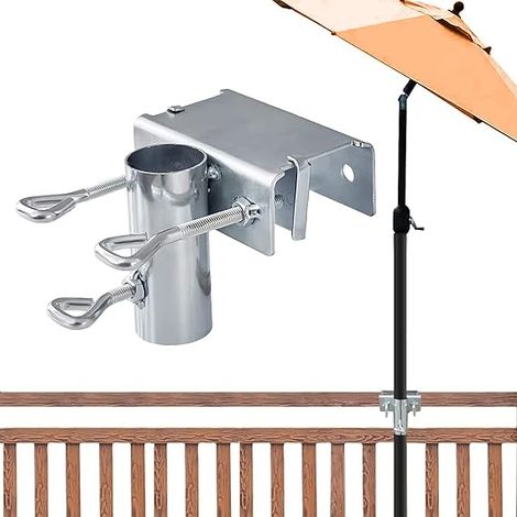Supporto per ombrellone regolabile in metallo – morsetto da tavolo – clip per ombrellone – balcone / terrazzo / ringhiera