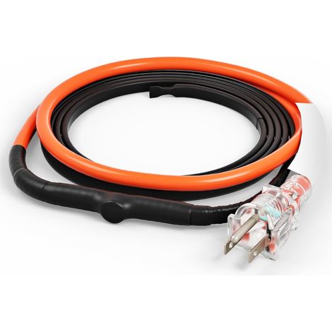 Cable Chauffant Auto-Régulant - 5,5 m - 5 W/m - Pour Protection Contre le Gel des Tubes - Convient aux Tubes en PVC Métal et Plastique - 1 Pièce (1/5)