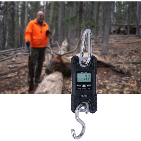 Tragbare elektronische Waage für die Jagd, Mini-Hebewaage, elektronische Mini-Hakenwaage 500 kg schwarz (1/5)