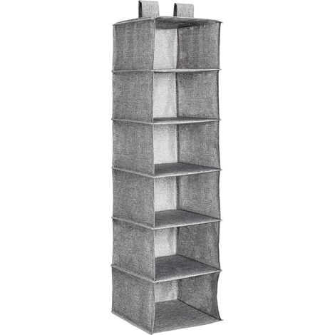 Étagère de penderie 6 niveaux à suspendre Gris chiné 30.48 x 5.08 x 30.48 cm (1/5)