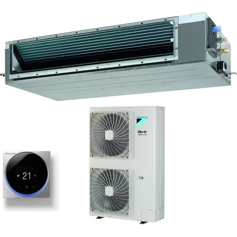 daikin bluevolution air conditioner climatiseur ducted medium head 36000 btu fba100a + rzag100ny1 triphasé r-32 wi-fi en option avec commande filaire argent brc1h519 / brc1h52ss