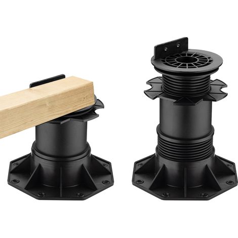 Wiltec Stelzlager Stellfüße 150-220 mm für Holz und Aluminum 600 kg Traglast, Terrassenlager mit 5% Gefälleausgleich für Platten, Terrassendielen und Planken (1/5)
