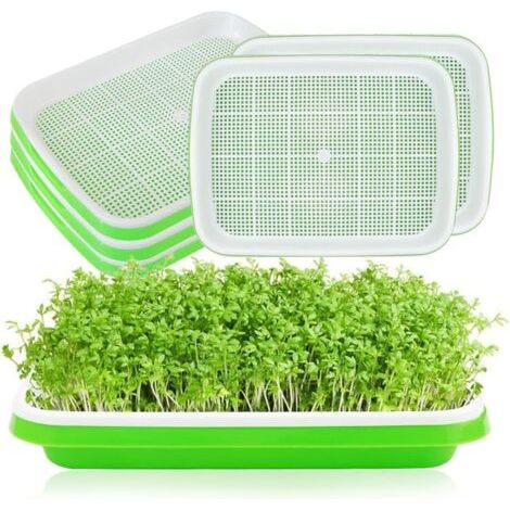 Germoir pour Ggraines à Germer,Lot de Plateau Semis,32.5x23.5x4.5cm,Plateau de Germination de Grande Capacité,pour la Plantation Germes Soja et Germes Haricot Mungo (1/5)