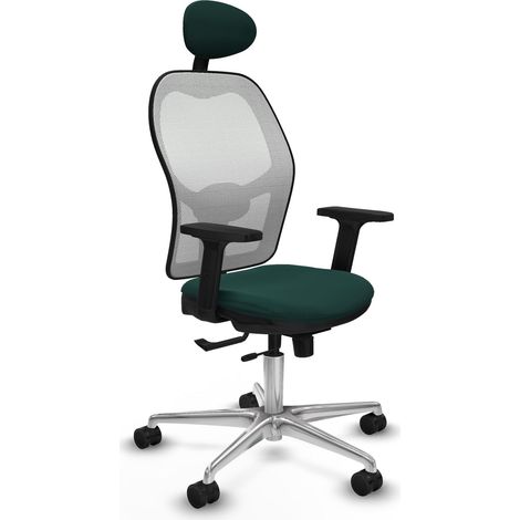 Silla de oficina piqueras y crespo Jorquera verde botella aluminio (1/2)
