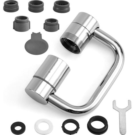 Rallonge Robinet Rotative, Rallonge d'Aérateur de Robinet Rotative Universelle en Forme de U avec 2 Modes Débit Convient pour la Cuisine Salle Bain l'Évier (1/5)