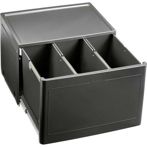 Blanco – Poubelle encastrable 39 l – 3 compartiments de 13 l – Montage facile 400 mm profondeur – Plastique de qualité pour cuisine
