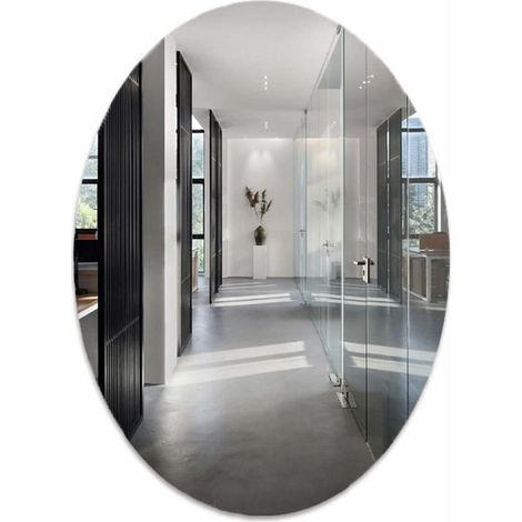 Moderner und schlichter ovaler Badezimmerspiegel, selbstklebender Badezimmerspiegel, Wand-Schminkspiegel, hübscher, schicker Dekospiegel (3040 cm)