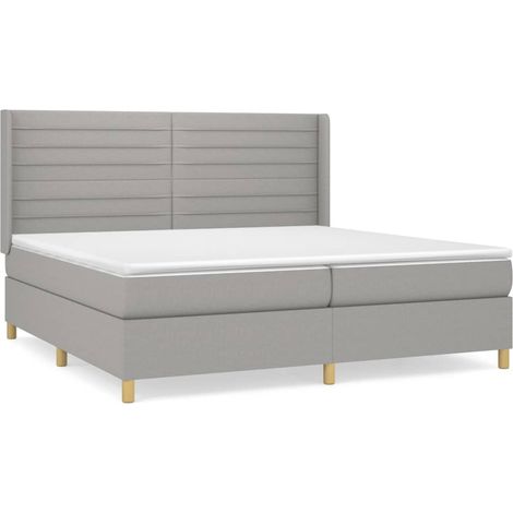 Maison Exclusive - Giroletto a Molle con Materasso Grigio Chiaro 200x200cm Tessuto (1/5)