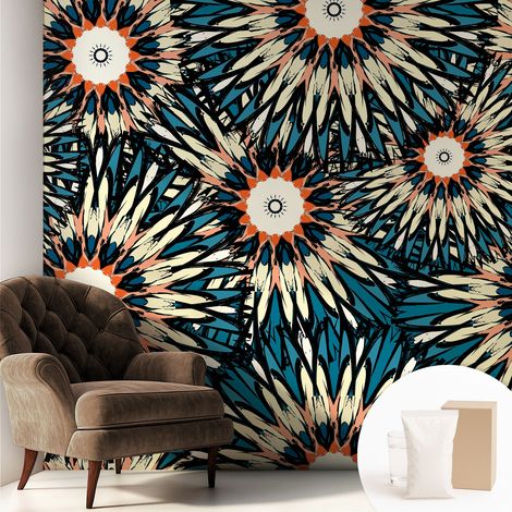 Carta Da Parati - Mural - Con Sala Da Pranzo - Camera Da Letto - Cameretta - Con Colla Gratuita Energia floreale 250x250 cm (1/5)