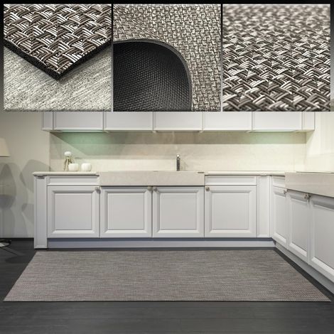 Tapis Vinyle tressé pour Salon - Tapis Cuisine Lavable - Tapis extérieur - Tapis de Cuisine - Tapis Vinyle Cuisine - Tapis Couloir (1/5)