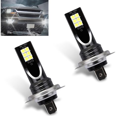 bombillas antiniebla para coche, 1200 lm, alto brillo, repuesto de iluminación para vehículos, plug and play, luz de marcha atrás universal impermeable para camión, SUV (luz blanca n.º H4) (1/5)