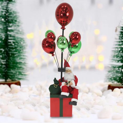 Babbo Natale con Palloncini Rosso e Verde Decorazione Addobbo Natalizio 82 cm (1/4)