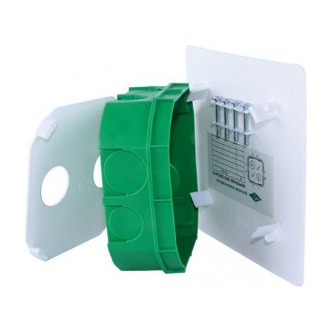 Boite d'encastrement à sceller 170X170X40mm verte avec couvercle blanc débordant anti-projection SIB ADR P41704 (1/2)