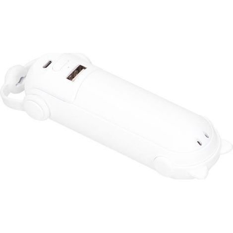 Ventilateur portable rechargeable 3 en 1 avec lampe torche intégrée et fonction anti-moustique – blanc (1/5)