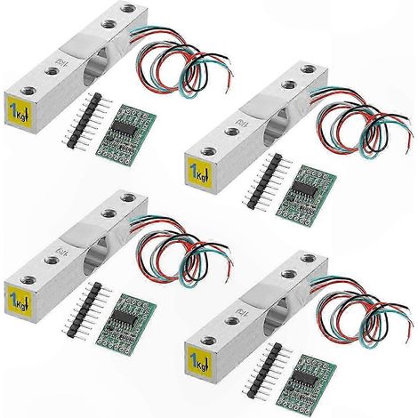 Capteur de Poids Numérique 1KG - 4 Cellules de Charge avec Module Amplificateur HX711 pour Mesure de Pression et Applications de Pesage (1/5)