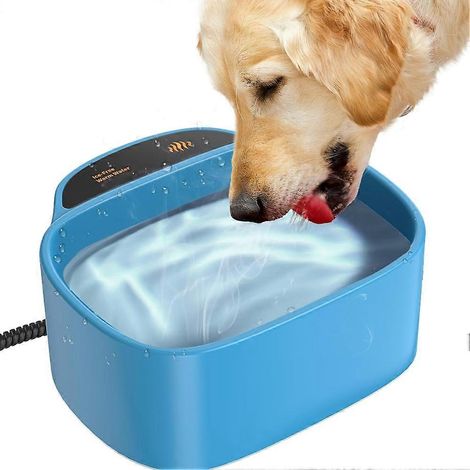 Gamelle chauffante pour animaux de compagnie, 2,5 L, pour chiens et chats, gamelle chauffante pour animaux de compagnie, gamelle d'eau extérieure pour lapins, poules, canards et écureuils, 85 onces (U (1/5)
