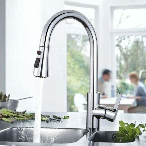 360° Swivel Kitchen Faucet with Pull-Out Sprayer. Sink Faucet with 3-Jet Control - DAKF3F THSIDNE (1/5)