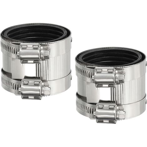 2 Pcs 2 Pouces Raccord Flexible De Tuyau Avec Colliers Pour PVC (1/5)