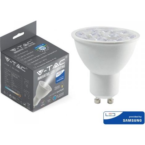 LED FARETTO SAMSUNG CHIP GU10 6W RIPPLE PLASTICA LENS COVER 10 3000K - Luce CALDA (1/10)