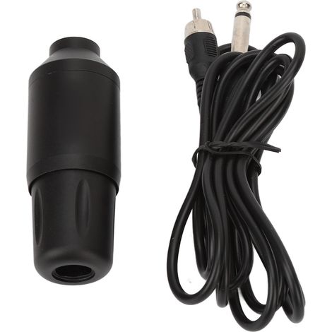 Machine à tatouer stylo en alliage d'aluminium rotatif court avec connecteur RCA et cordon d'alimentation noir (1/5)